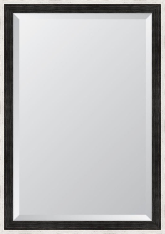 Country White and Charcoal Mirror