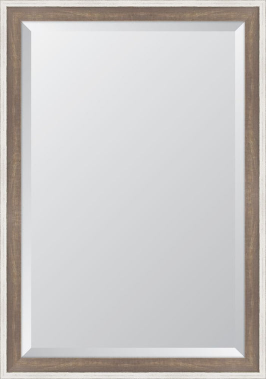 Country White and Brown Mirror