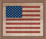 American Flag on distressed  Linen -extra  LG