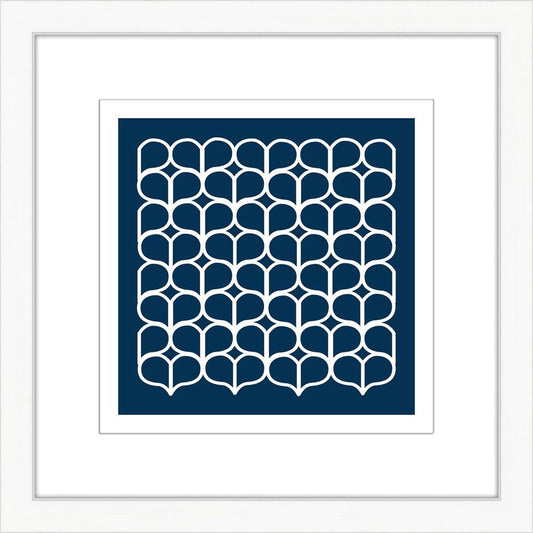 Navy Geometrics in white IV