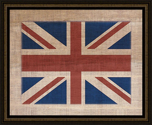 UNION JACK ON ANTIQUE BURLAP