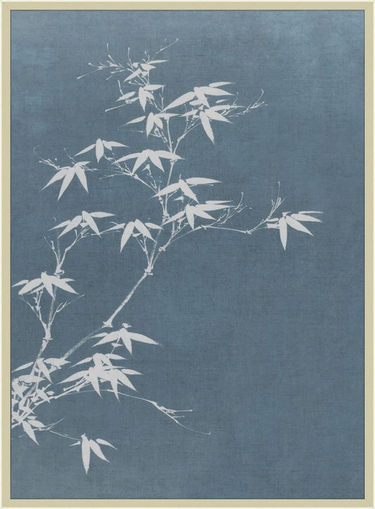Asian leaves Silhouettes Stillwater Blue I