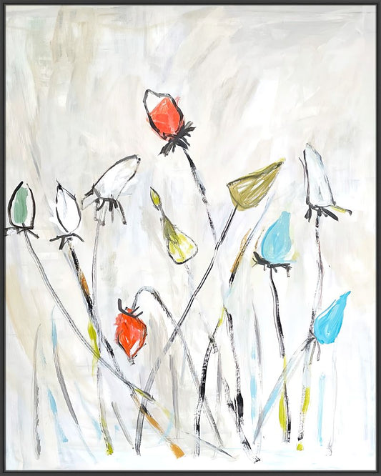 Modern Poppy on Canvas