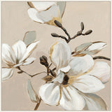 White Magnolia Branch I on Canvas