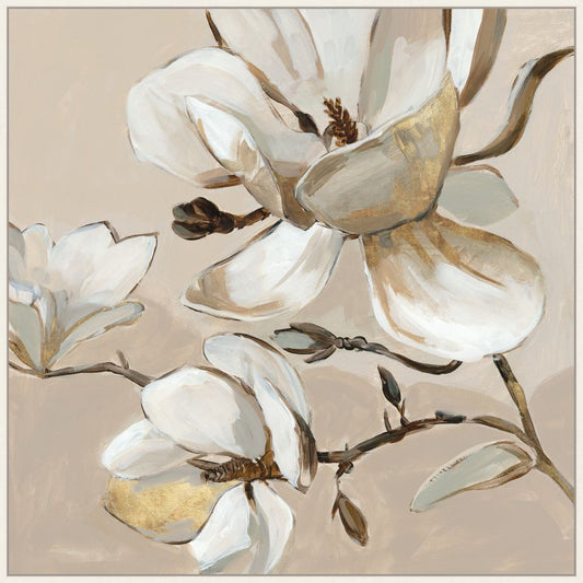 White Magnolia Branch II on Canvas