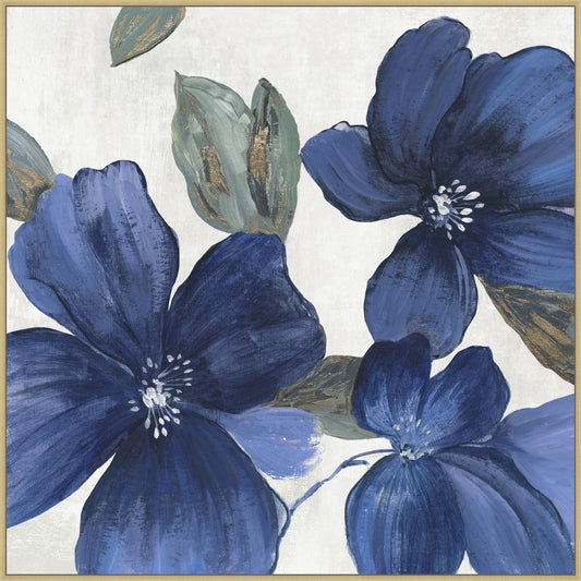 Indigo Spring Florals I on Canvas