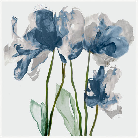 Blue Floral Radiance I on Canvas