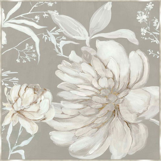 Neutral Peony I on Canvas