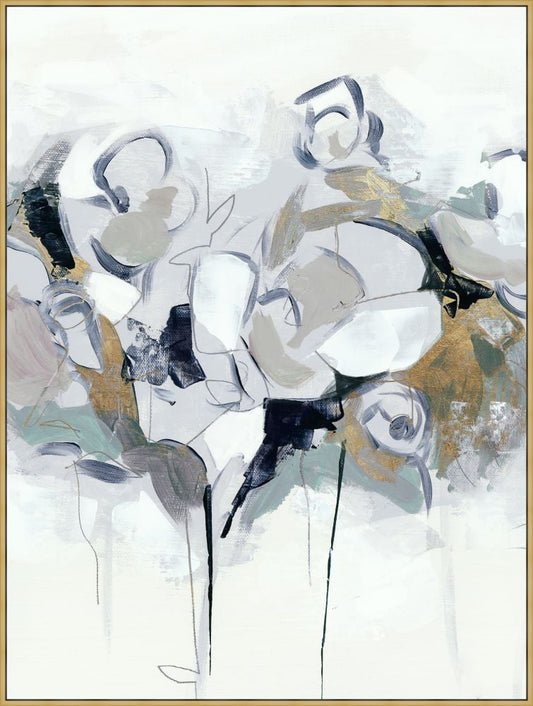 Blue Abstract Florals I on Canvas