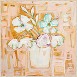 Cream Flower Pot on Canvas