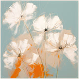 Abstract Orange White Flower I on Canvas