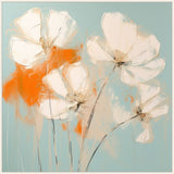 Abstract Orange White Flower II on Canvas