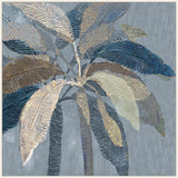 Golden Blue Palms III on Canvas