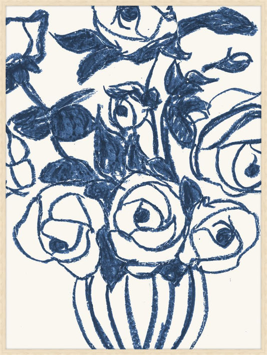 Pastel Bouquet in Blue Grande I