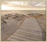Long Dock in the White Sand on Canvas