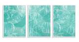 Swimming Fish in Miami Teal  Triptych