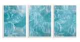 Swimming Fish in Naples Blue  Triptych