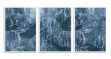 Swimming Fish in Deep Sea Blue Triptych