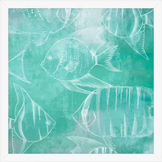 Swimming Fish in Miami Teal