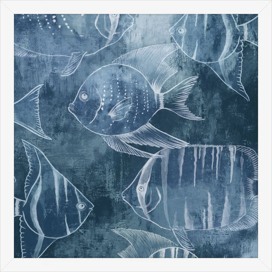 Swimming Fish in Deep Sea Blue II