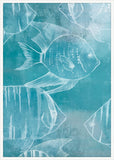Swimming Fish in Naples Blue  Panel I