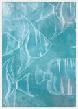 Swimming Fish in Naples Blue  Panel II
