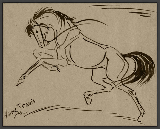 Prancing Horse on Canvas Jane Travis 1944