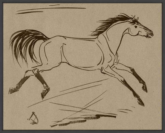 Running Horse on Canvas Jane Travis 1944