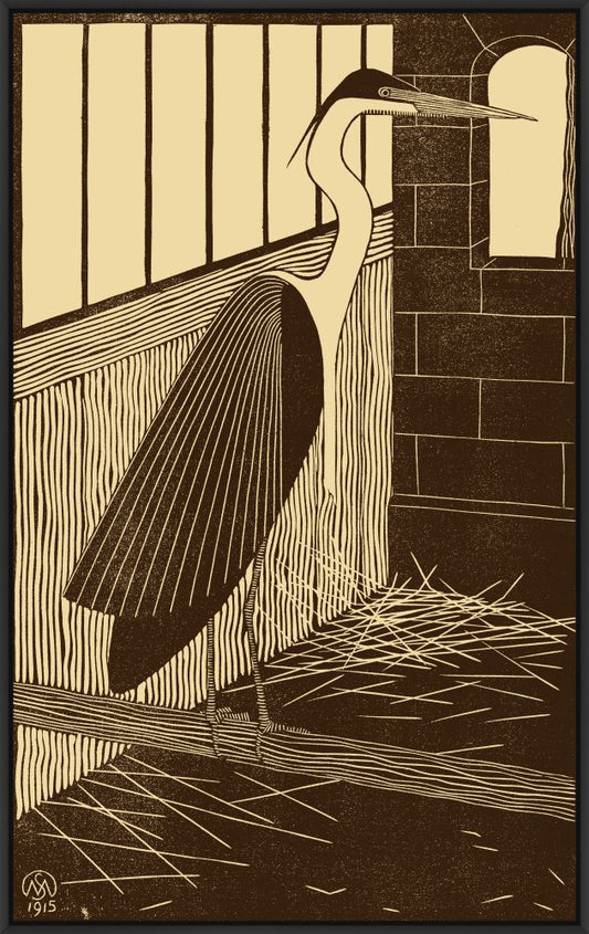 Reuzenreiger (stork), Samuel Jessurun de Mesquita, 1915 on Canvas