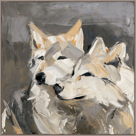 2 Wolves on Canvas
