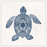 Asian Turtle Navy Blue with White II