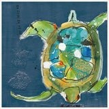 Chante's Turtle on Blue on Canvas