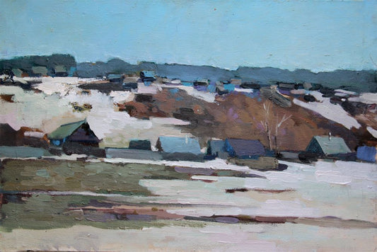 Sleepy Village Boxed Canvas