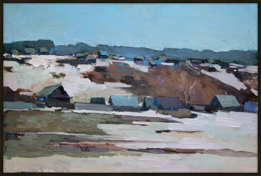 Sleepy Village Canvas