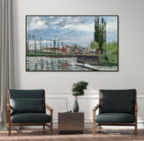 The Lock at Pontoise, 1872 - Camille Pissarro Canvas