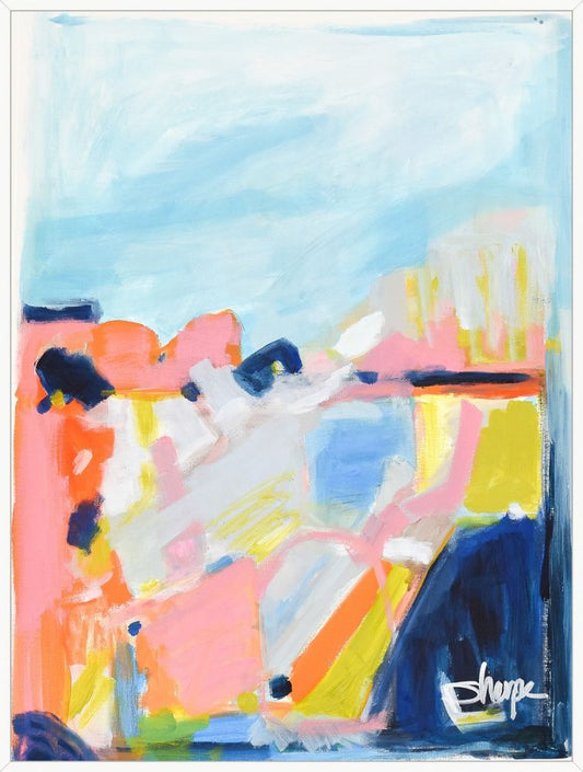 French Beach Town on Canvas