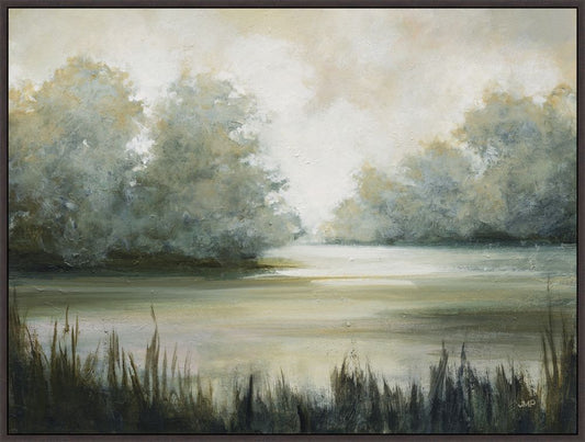 Glimpse of a Lake on Canvas