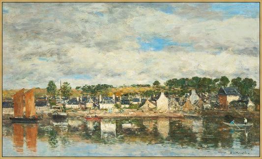 Village by the River on Canvas