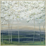 Delicate Trees Above Calm Fields on Canvas