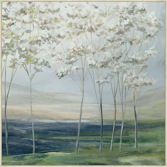 Quiet Trees Beside Misty Waters on Canvas Grande