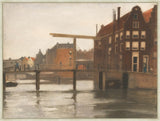 Bridge between the Islands of Rapenburg and Uilenburg in Amsterdam, Willem Witzen, 1910 on Canvas