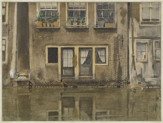 Houses on the Canal in Amsterdam, Willem Witzen, 1909 on Canvas