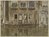 Houses on the Canal in Amsterdam, Willem Witzen, 1909 on Canvas