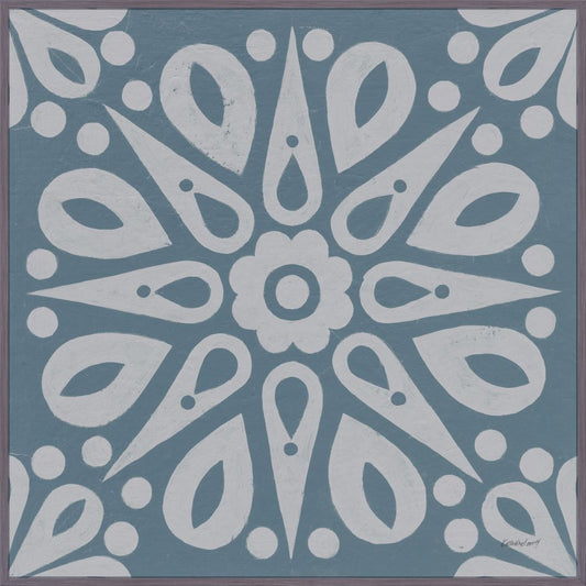 Still Water Blue Tile I on Canvas