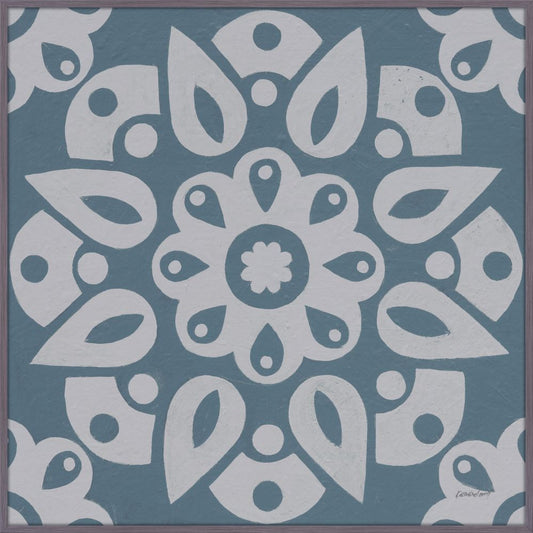 Still Water Blue Tile IV on Canvas