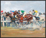 Horse Race on Canvas
