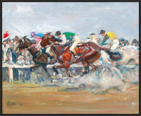 Horse Race on Canvas