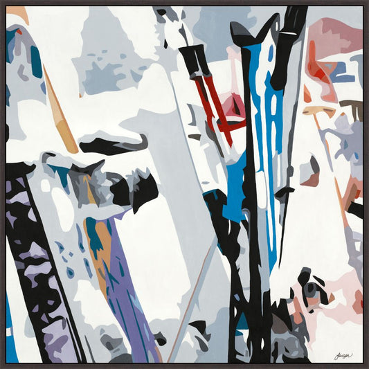 Skis on canvas