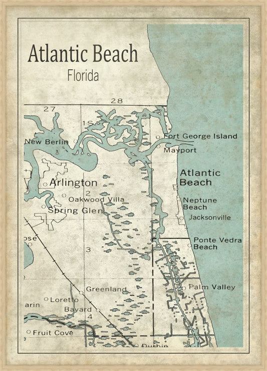 Atlantic Beach Light Teal and Beige