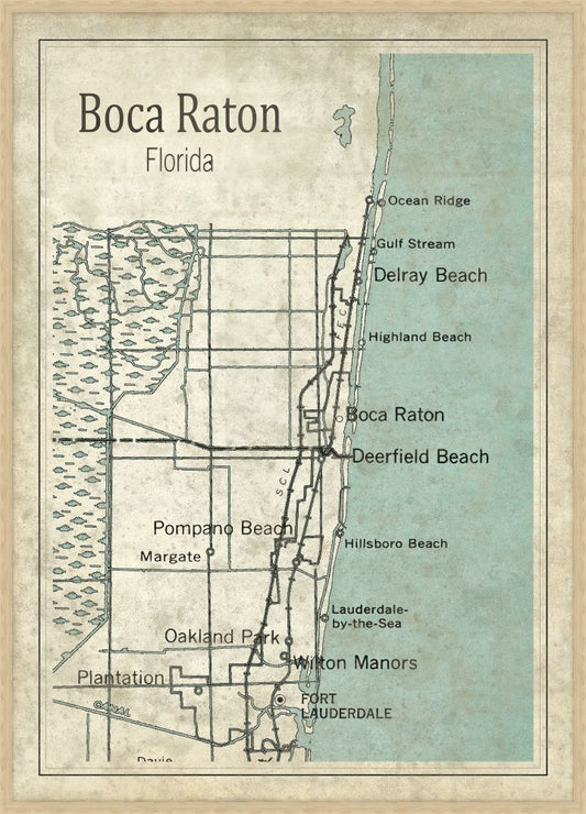 Boca Raton Light Teal and Beige